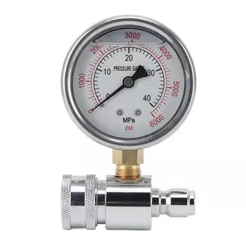 Манометр для мойки высокого давления, 6000 фунтов на квадратный дюйм, высокое давление, 3/8 дюйма, быстроразъемные детали, аксессуары