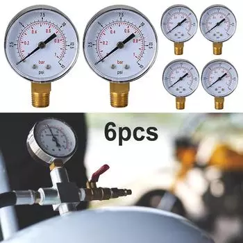 Манометр низкого давления для топлива, воздуха, гидравлики 50 мм 0/15 PSI 0/1 бар 1/4 BSPT *AU