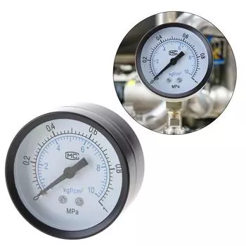 Манометр от 0 до 1 МПа, латунь, наружная резьба NPT 1/4 , нижнее крепление, многофункциональный