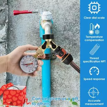 Манометр TS-60-200PSI, манометр для проверки давления воды, циферблат для измерения давления воды в фильтре бассейна, внутренняя резьба для шланга 3/4 NPT