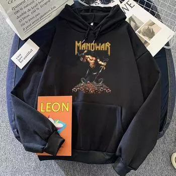 Manowar Heavy Mental Band Hoodies Hip Hop Unisex Streetwear Print Sweatshirts Men/Women Clothing Long Sleeve Soft Hoodie XS чёрный