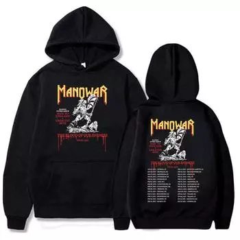 Manowar The Blood Our Enemies Tour 2025 Толстовки Зимние хип-хоп Heavy Mental Band Толстовки XS чёрный