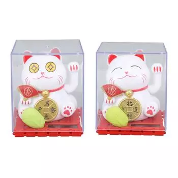 Манящий кот на солнечной энергии, счастливый денежный кот для домашнего офиса, декор автомобиля, фэн-шуй, счастливый кот, машущий Thousands of Visitors Come