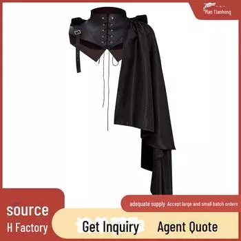 Mantianhong Хэллоуин средневековый плащ на шнуровке с капюшоном и воротником-стойкой with Hat, Adult One Size [Cape Length 138cm]