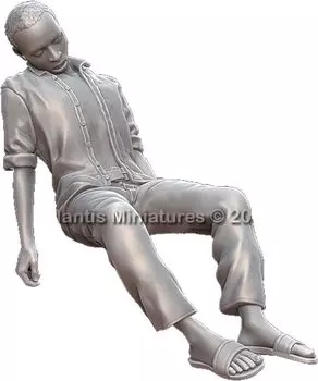 Mantis Miniature Figure Series Current Use African Militia Sleeping in the Driver Seat of a Small 4WD FJ43 Vehicle AK Resin Kit Man35167 1/35 (for