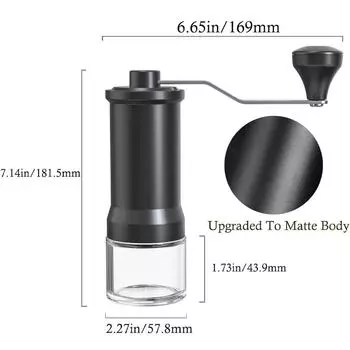 Manual Coffee Grinder Adjustable Hand Coffee Mill for Fine/Coarse Grind Portable Spice Grinder for Home and Camping