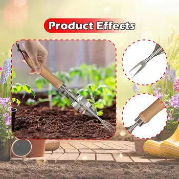 Manual er with Handle Stainless Steel Labor Saving Ergonomic Remover Uprooting ing Tool for Terrace