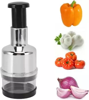 Manual Food Chopper Stainless Steel Manual Onion Chopper Hand for Vegetables Cutter Onion Garlic Nut Choppers серебряный