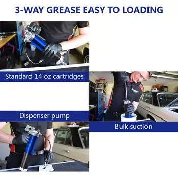 Manual Grip Grease Gun Aluminum Alloy Greasing Injection 400CC Handheld Grease Filling 6000-7000PSI with Flexible Hose CHINA