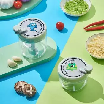 Manual Onion Crusher Hand Cranked Garlic Grinder Household Meat Mincer Vegetables S-Fish Pattern