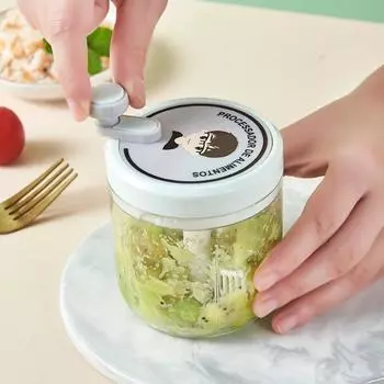 Manual Onion Crusher Hand Cranked Meat Mincer Multifunctional Garlic Chopper Complementary Food S-Fish Pattern