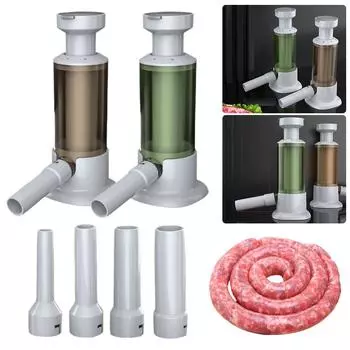 Manual Sausage Stuffer with 4 Sizes Stuffing Tubes Sausage Meat Stuffer Sausage Stuffer Machine for Commercial Household Use зелёный