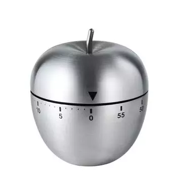 Manual Stainless Steel 60 Minutes Mechanical Visual Reminder Countdown Alarm Clock Kitchen Timer apple