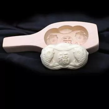 Manual Steamed Bread Mold Carved Mooncake Molds Multifunctional Wood Baozi Mold Pastry Style G