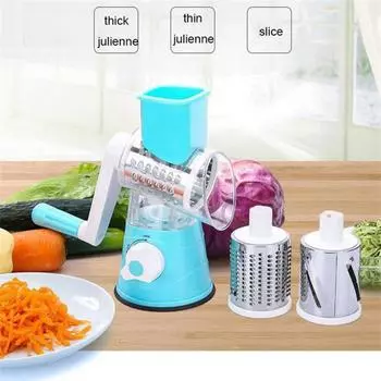 Manual Vegetable Fruit Cutter Slicer Shredder Multifunctional Household Kitchen Hand-cranked Potato Cutting Machine Kitchen Tool синий