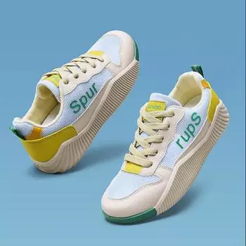 Manufacturer 2024 women s shoes new breathable mesh autumn flat-bottomed women s board shoes single mesh casual sports shoes 36 бежевый