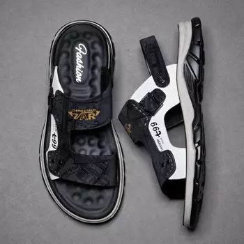 Manufacturer beach slippers 2025 summer new casual outdoor driving dual-purpose non-slip soft-soled men s sandals 38