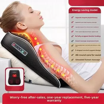 Manufacturer Direct Electric Shiatsu Head Neck Cervical Ttraction Body Massager Car Back Pillow with Heating Vibrating Massage D EU Plug