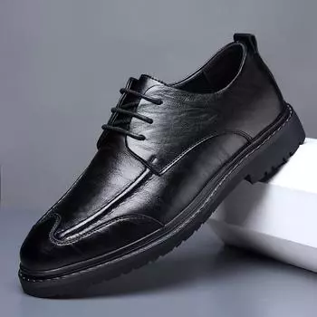 Manufacturer men s black leather shoes soft sole non-slip executive hotel business leisure light work shoes 38