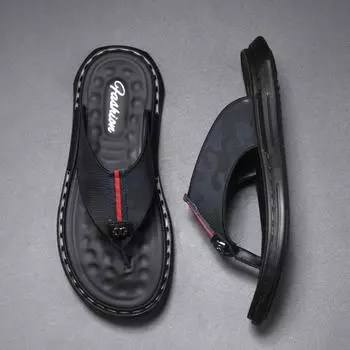 Manufacturer men s sandals 2024 new summer outdoor beach non-slip soft Korean version trendy flip-flops 38