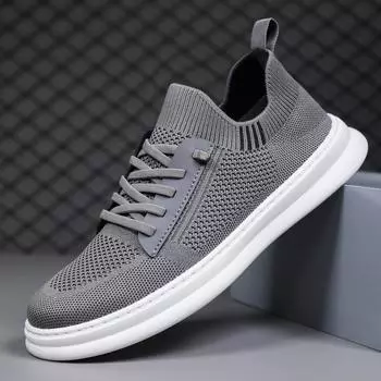 Manufacturer men s shoes spring mesh breathable light running shoes men s mesh shoes flying woven coconut shoes sports 39 серый