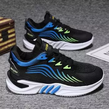 Manufacturer s new men s shoes 2025 spring sports trend lace-up soft sole student running shoes mesh casual shoes 39 белый