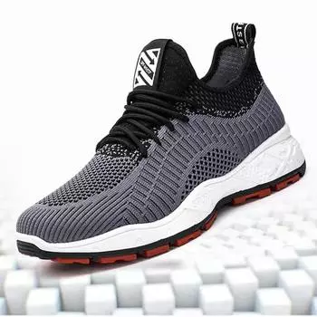 Manufacturer s new summer sports and leisure men s shoes, sports students trend versatile men s flying woven mesh breathable shoes 39 бежевый