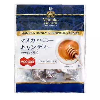 Manuka Health Конфеты с медом Манука и прополисом 80 г [Настоящие новозеландские конфеты MGO400+ в индивидуальной упаковке, настоящие конфеты с медом Манука, 100% произведенные в Новой Зеландии] 1