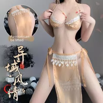 Manyan Exotic Tribal Princess Lingerie 3-точечный комплект с юбкой на шнуровке 9029 One Size