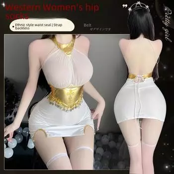 Manyan Сексуальное женское белье: Юбка в стиле вестерн из мягкой пряжи Angelic. One Size