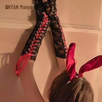 Manyan Сексуальные кружевные перчатки с ремешками и аксессуары для нижнего белья 2653 One Size