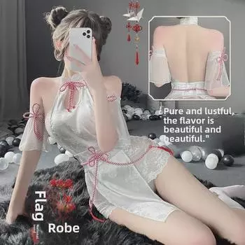 Большой Сексуальный Ципао Ханфу Комплект нижнего белья с вырезом на шнуровке 8524 One Size