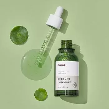 MANYO FACTORY Bifida Cica Herb Serum 50 мл, гипоаллергенный, успокаивающий, увлажняющий, корейская косметика, Kbeauty, образец
