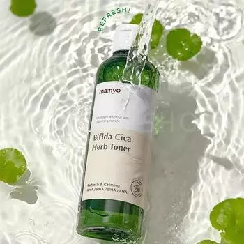 Manyo Factory Bifida Cica Herb Toner 210 мл, успокаивающий, освежающий, увлажняющий, корейская косметика, Kbeauty, образец