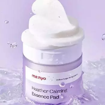 Manyo Factory Heather Calming Essence Pad 265 мл / 60 подушечек, веганские, успокаивающие, увлажняющие, корейская косметика, Kbeauty, образец