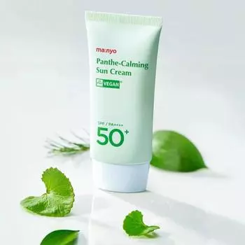 Manyo Factory Panthe-Calming Sun Cream SPF50+ PA++++ , Физический солнцезащитный крем, Увлажнение, Корейская косметика, Kbeauty, образец