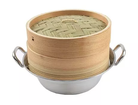 Manyo Made in Japan IH Compatible Stainless Steel Pot 18cm Set EX00408A Silver Color (Pot)/Natural (Seiro)