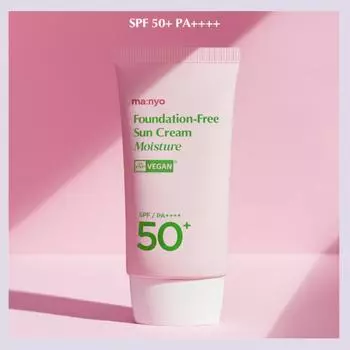 [Manyo] Увлажняющий солнцезащитный крем без тонального крема, 50 мл | Сильная формула для защиты от ультрафиолета / Натуральный бежевый тон / Стойкость / Пудровый финиш