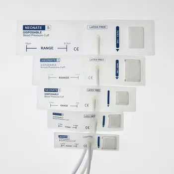 Манжета для измерения артериального давления для новорожденных, одноразовые аксессуары для манжет для сфигмоманометра, 5 разных размеров, подходят для большинства мониторов с 1 видом интерфейсов 1#+LC10