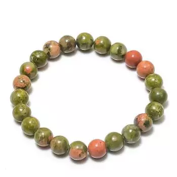 Манжета ручной работы из натурального драгоценного камня унакита, регулируемая v6Y88