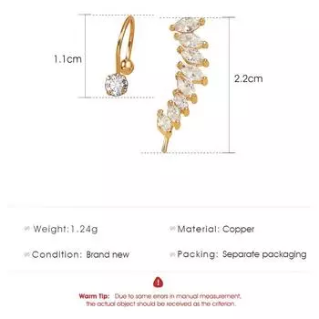 Манжеты для ушей для девочек, высокое качество для женщин, клипсы, популярные серьги-гвоздики со стразами, горячая распродажа, модные серьги без пирсинга в богемном стиле, ювелирные аксессуары