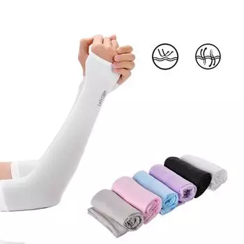 Манжеты из ледяного шелка с длинными пальцами для верховой езды на открытом воздухе, воздухопроницаемые манжеты из ледяного шелка, быстросохнущие аксессуары для защиты от ультрафиолета и солнца X001