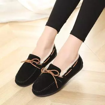 Mao Mao Doudou shoes women s winter cotton shoes female student Korean version 2024 new women s shoes flat-bottomed lazy pregnant women s shoes velvet 35 красный