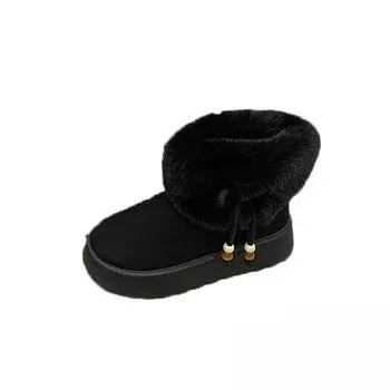 Mao Mao mouth snow boots women s 2025 winter new thick-soled short tube thickened one-pedal lazy light cotton shoes 36