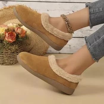 Mao Mao mouth snow boots women s 2025 winter new thick-soled short tube one-pedal lazy cotton shoes 36 чёрный