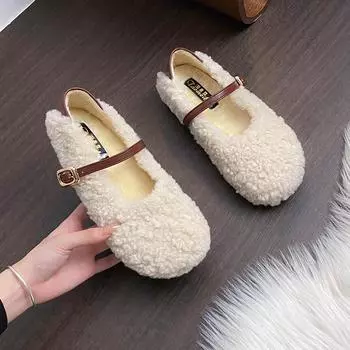 Mao Mao shoes women s 2025 new winter wear velvet thick-soled Doudou shoes soft-soled pregnant women ladyshoes large size 41-43 33