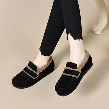 Mao Mao shoes women wear autumn and winter round head lazy shoes one pedal steamed bun shoes women 34