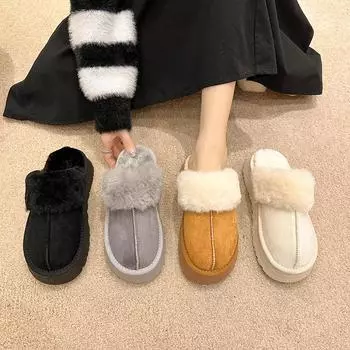 Mao Mao slippers women s outer wear 2024 autumn and winter new Korean version thick-soled muffin piled thickened bag head snow boots winter 35