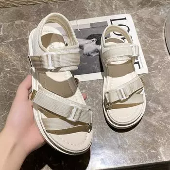 Maogu 2024 Soft Casual Open Toe Wedges Women Shoe Beach Sandal Comfortable Sandalias Summer Shoes Woman Flat Platform Sandals 40 35 бежевый