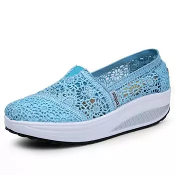 Maogu 2024 Trend Spring Tennis Breathable Mesh Platform Women Footwear Casual Platform Shoe Pink Women s Shoes Summer Loafers 42 35 бежевый